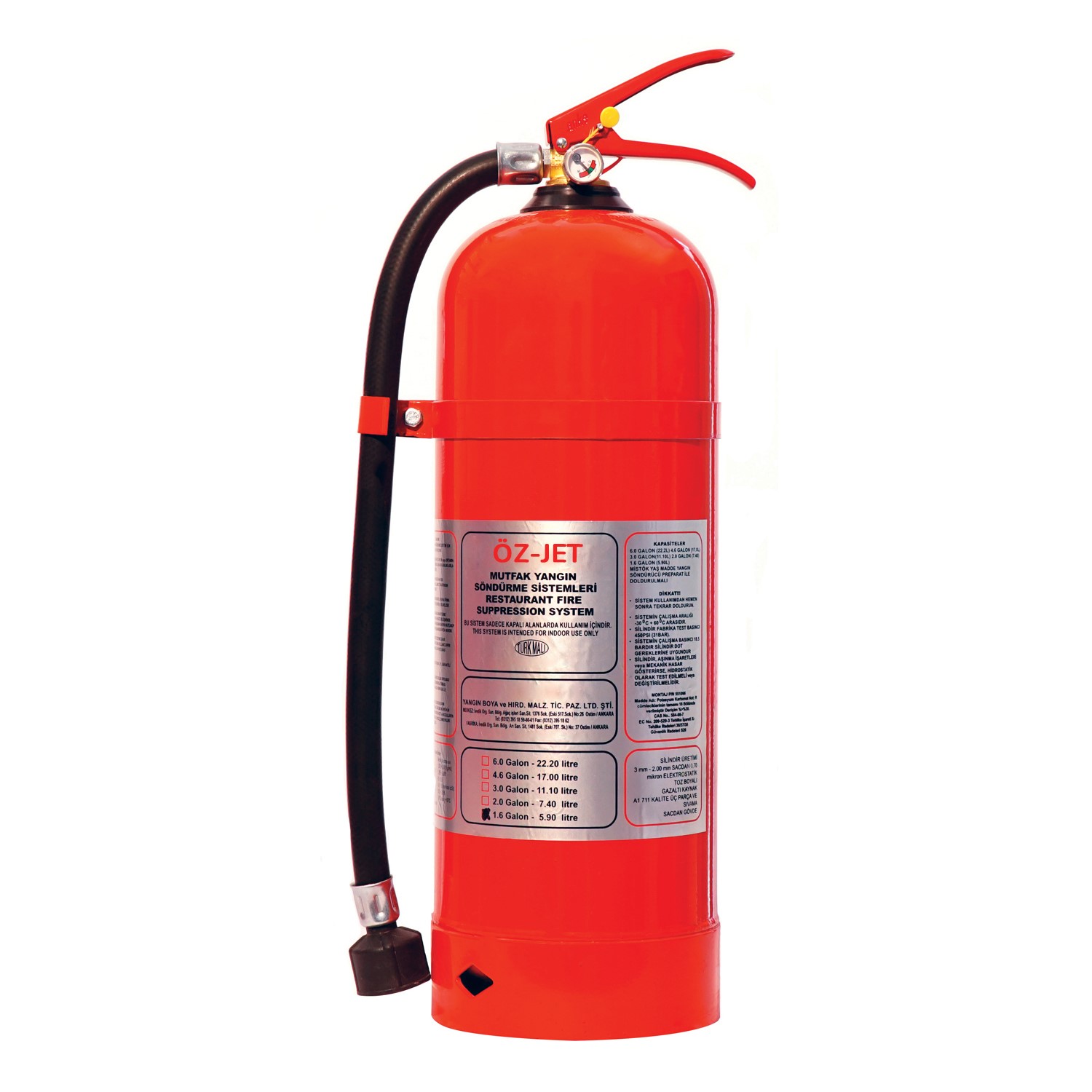 Manuel-Springli 6 Kg. F Tipi Mutfak Yağ Yangınları